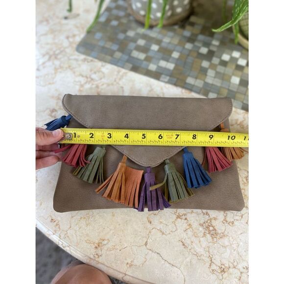 BAM forever clutch |convertible crossbody | multi colored tassels - Picture 2 of 12